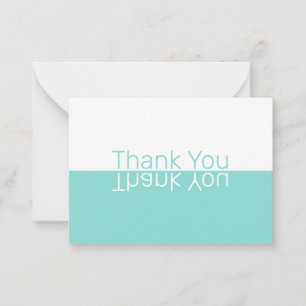 Carte De Correspondance Remerciement personnalisé moderne blanc et aqua ré