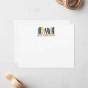 Carte De Correspondance Remerciement pour Enseignant Bibliophile Personnal