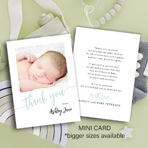 Carte De Correspondance Remerciement pour garçon pour baby shower avec pho