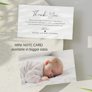 Carte De Correspondance Remerciement simple et moderne pour une baby showe