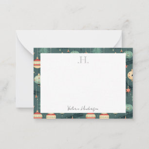 Carte De Correspondance Remerciements de Noël Monogramme