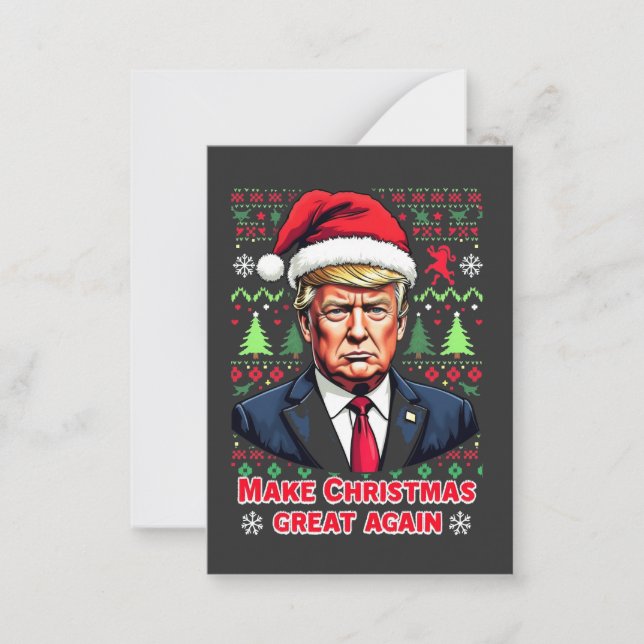 Carte De Correspondance Rendez Noël à nouveau laid Sweater trump (Devant)