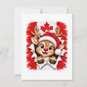 Carte De Correspondance Renne de Noël canadien