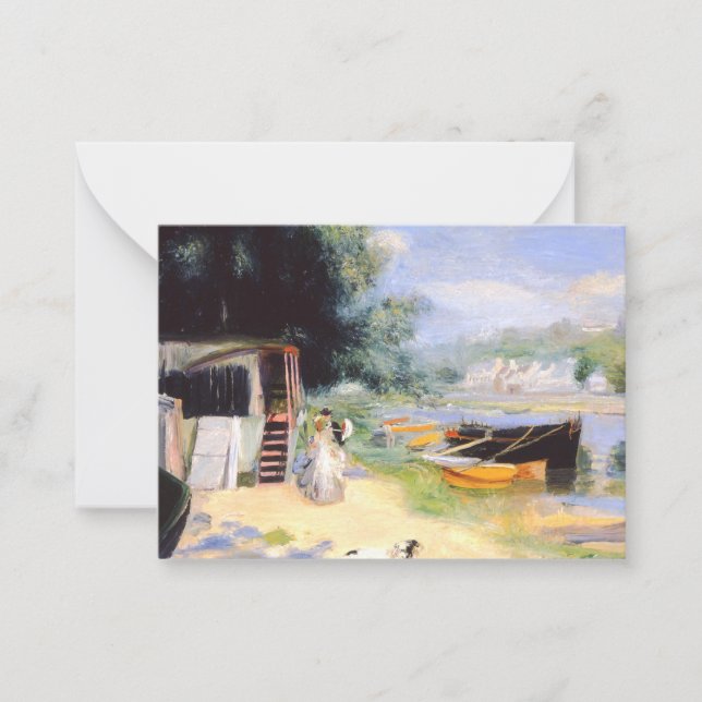 Carte De Correspondance Renoir - Vue sur Bougival, peinture d'art (Devant)