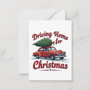 Carte De Correspondance Rentrer à la maison pour Noël Camion Arbre de Noël