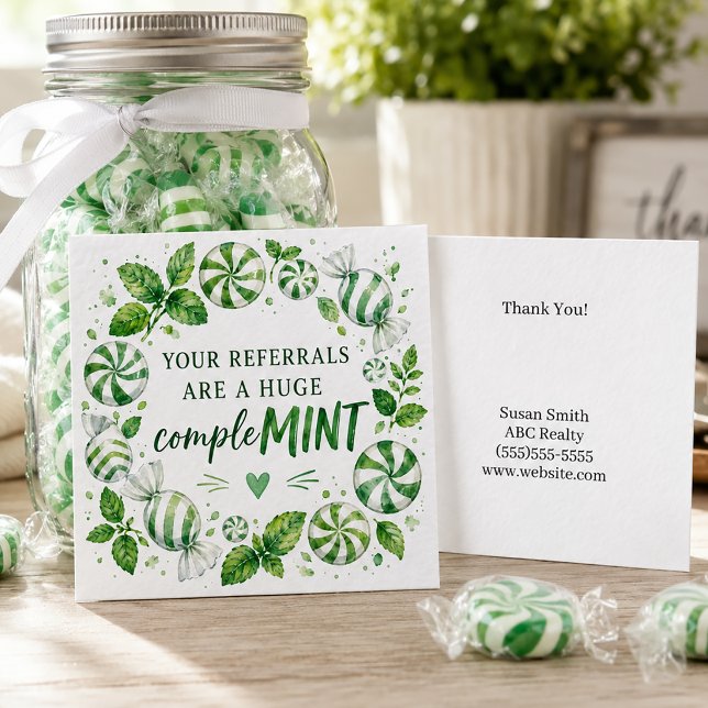 Carte De Correspondance Renvoi Terminé MINT Pop By (Comple - MINT referral thank you pop by card)