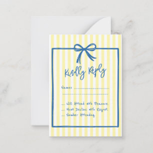 Carte De Correspondance Réponse de mariage à ruban doodle italien jaune RS