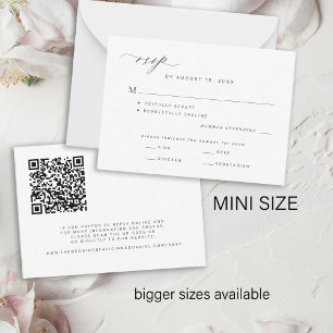 Carte De Correspondance Réponse moderne par mail ou scan QR code mariage R