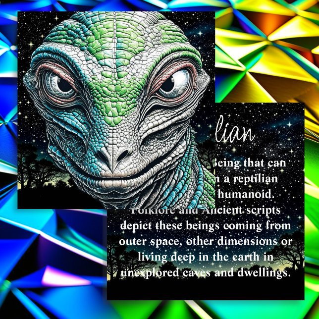 Carte De Correspondance Reptilian Lizard Homme Alien Extraterrestre En cou (Créateur téléchargé)