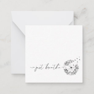 Carte De Correspondance Respire juste la tige de Dandelion soufflant dans