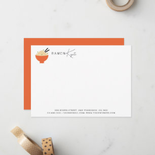 Carte De Correspondance Restaurant Ramen/Japonais Moderne Blanc