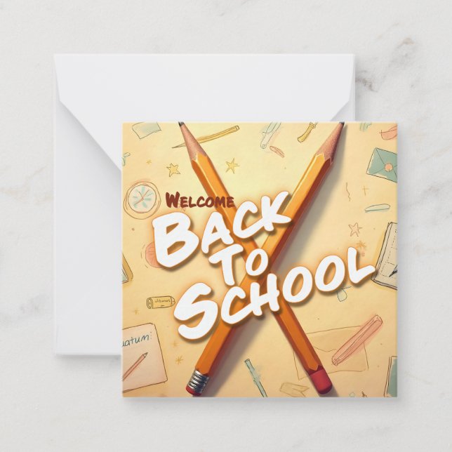 Carte De Correspondance Retour à l'école – Conception d'art au crayon (Devant)