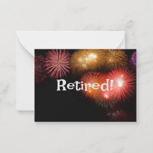 Carte De Correspondance Retraité ! Affichage coloré des feux d'artifice.