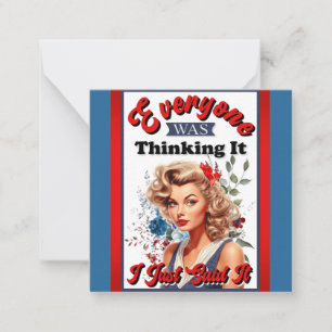 Carte De Correspondance Retro American Pinup_ Je Viens De Le Dire