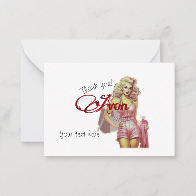 Carte De Correspondance Retro Avon merci (Devant)