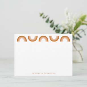 Carte De Correspondance Retro Boho Desert Rainbow Terracotta Personnalisé