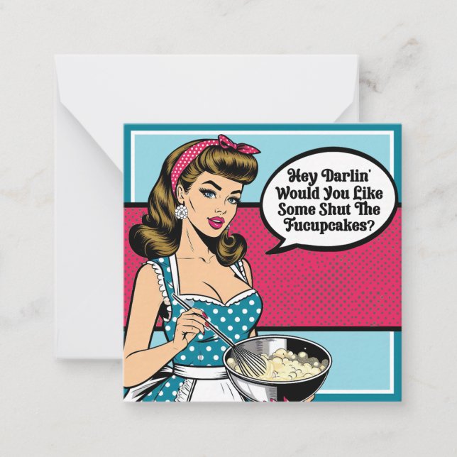 Carte De Correspondance Retro Pinup_ Hey Darlin (Devant)