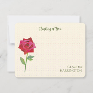 Carte De Correspondance Retro Rose rouge Original Collage Art MidCentury