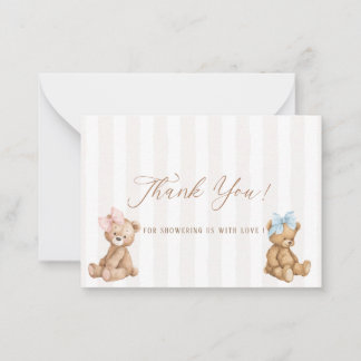 Carte De Correspondance Révélation du sexe de l'ours à l'aquarelle élégant