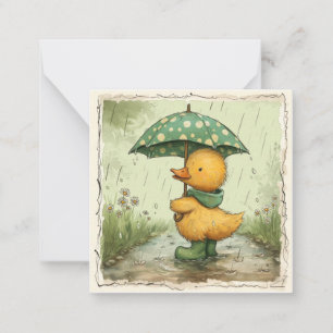 Carte De Correspondance Revue de la journée pluvieuse : Voeux de canards a