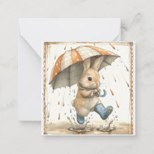 Carte De Correspondance Rhythmes Raindrop & Happy Animaux : Rabbit