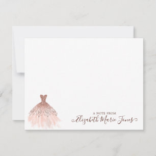 Carte De Correspondance Robe rose rose fille Parties scintillant or étince