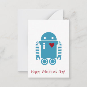 Carte De Correspondance Robot Valentine - bleu