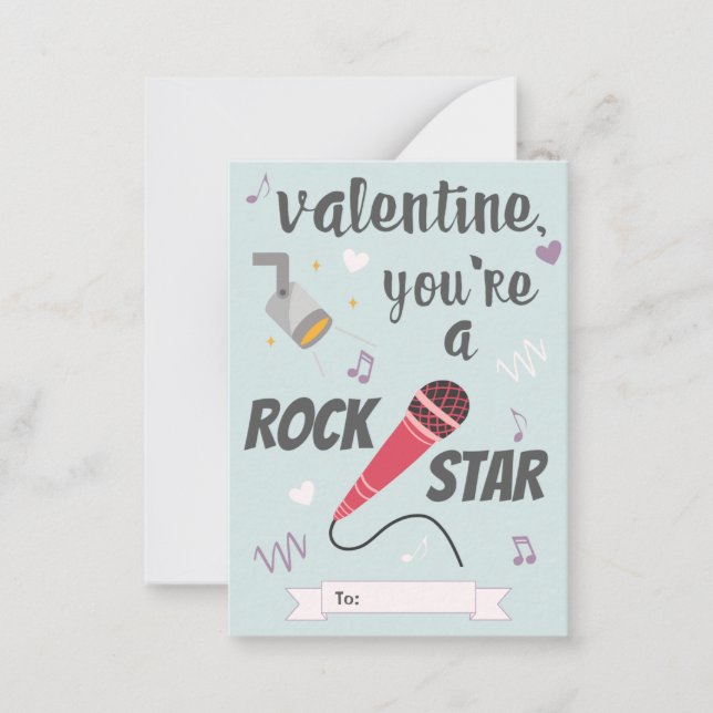 Carte De Correspondance Rock Star Classroom Saint-Valentin (Devant)