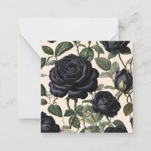 Carte De Correspondance **"Romance sombre : Roses provinciaux Vintages noi