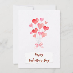 Carte De Correspondance Romantique Coeurs rouges et roses Joyeux Jour des