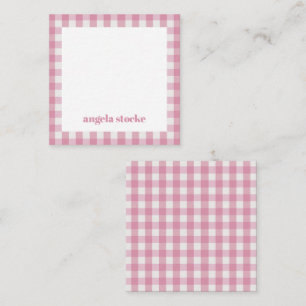 Carte De Correspondance Rose à carreaux personnalisé