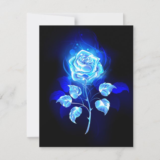 Carte De Correspondance Rose bleu brûlant (Devant)