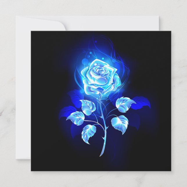 Carte De Correspondance Rose bleue brûlante (Devant)