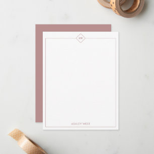 Carte De Correspondance Rose Brown Papeterie personnelle minimaliste