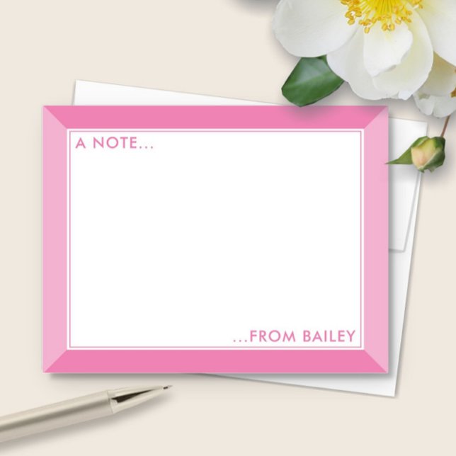 Carte De Correspondance Rose Bubble Gum 2 Tons Féminin Mignon (Créateur téléchargé)