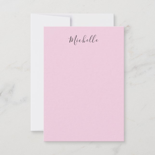 Carte De Correspondance Rose Clair Professionnel Écriture Manuscrite Class (Devant)