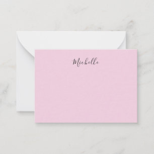 Carte De Correspondance Rose Clair Professionnel Écriture Manuscrite Class