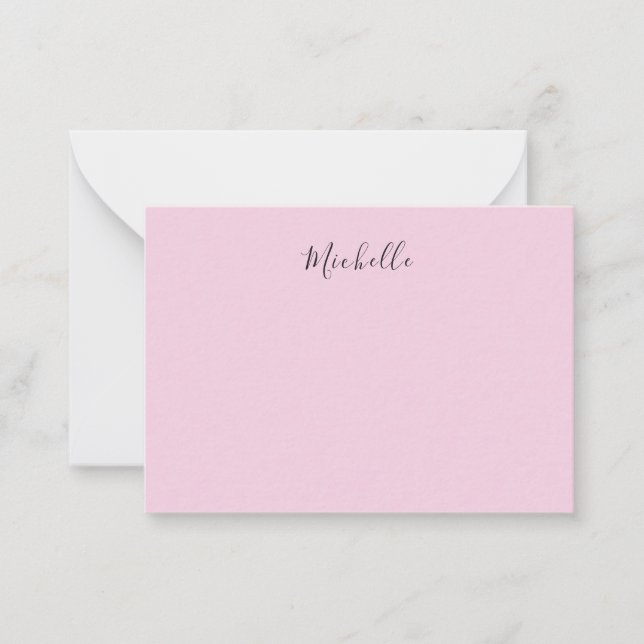 Carte De Correspondance Rose Clair Professionnel Écriture Manuscrite Class (Devant)