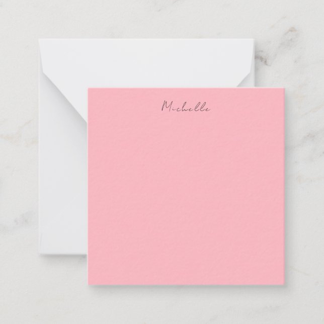 Carte De Correspondance Rose Clair Professionnel Écriture Manuscrite Class (Devant)