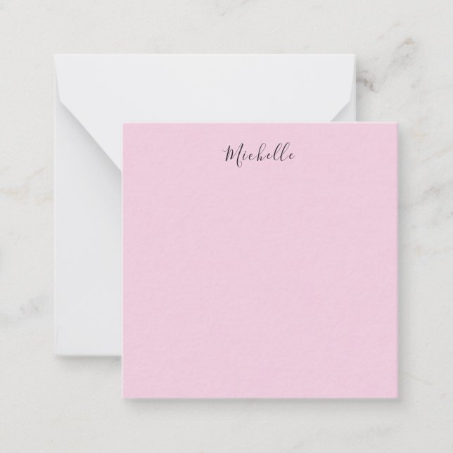Carte De Correspondance Rose Clair Professionnel Écriture Manuscrite Class (Devant)
