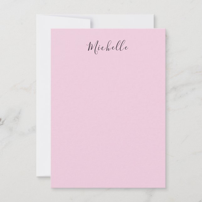 Carte De Correspondance Rose Clair Professionnel Écriture Manuscrite Uniqu (Devant)