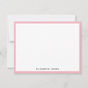 Carte De Correspondance Rose clair Simple Moderne Chic Classique Minimalis