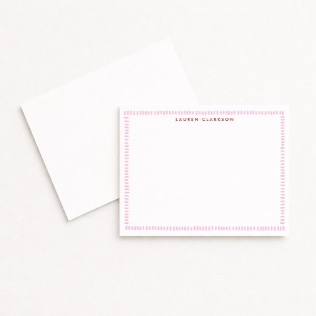 Carte de correspondance rose et rouge à bordure pe (Créateur téléchargé)