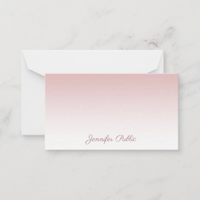 Carte De Correspondance Rose Gold écriture manuscrite Nom du script Elegan (Devant)