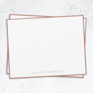 Carte De Correspondance Rose Gold Elegant Moderne Minimaliste Simple Blanc