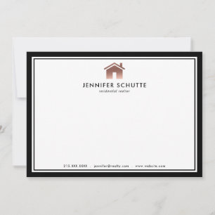 Carte De Correspondance Rose Gold House Luxe Immo Appartement personnalisé