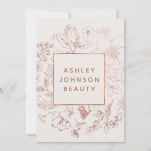 Carte De Correspondance Rose Gold Moderne Botanique Blush Personnalisé