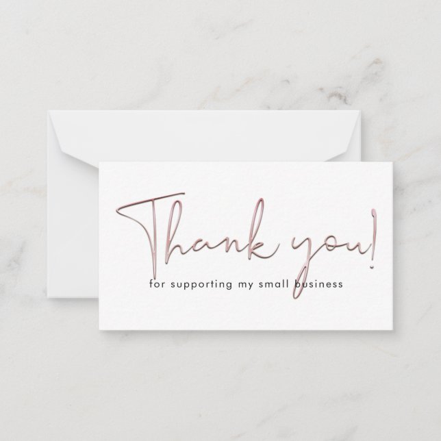 Carte De Correspondance Rose Merci de Soutenir (Devant)