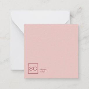 Carte De Correspondance Rose or couleur professionnelle girly nom monogram