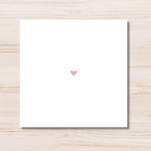 Carte De Correspondance Rose Pâle Minimaliste Petit Cœur Sans Texte